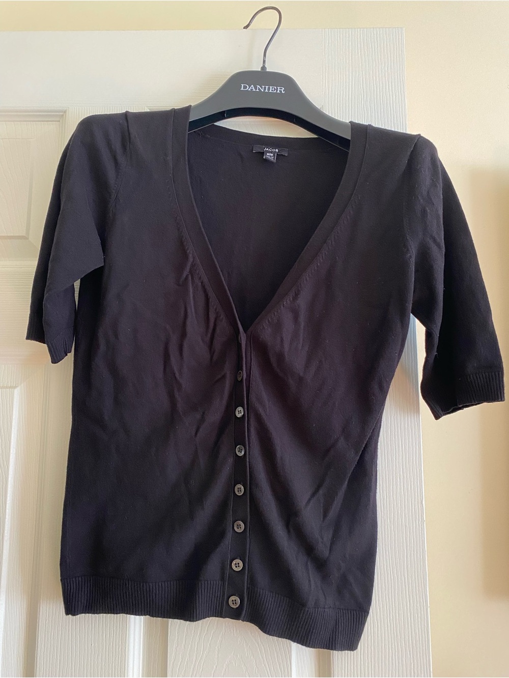 Jacob Black Short-Sleeve V-Neck Button Cardigan